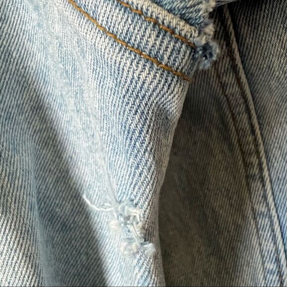 Vintage 90’s Gap Denim USA Flag Graphic Jean Trucker Jacket - Picture 10 of 15